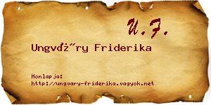Ungváry Friderika névjegykártya